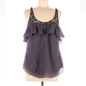 Rebecca Taylor Women Purple Sleeveless Silk Top 10 - 100% SILK